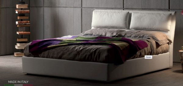 Letto KL imbottito struttura in multistrato di pioppo