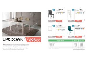 PROMOZIONE TAVOLO E 4 SEDIE MOD. UP-DOWN